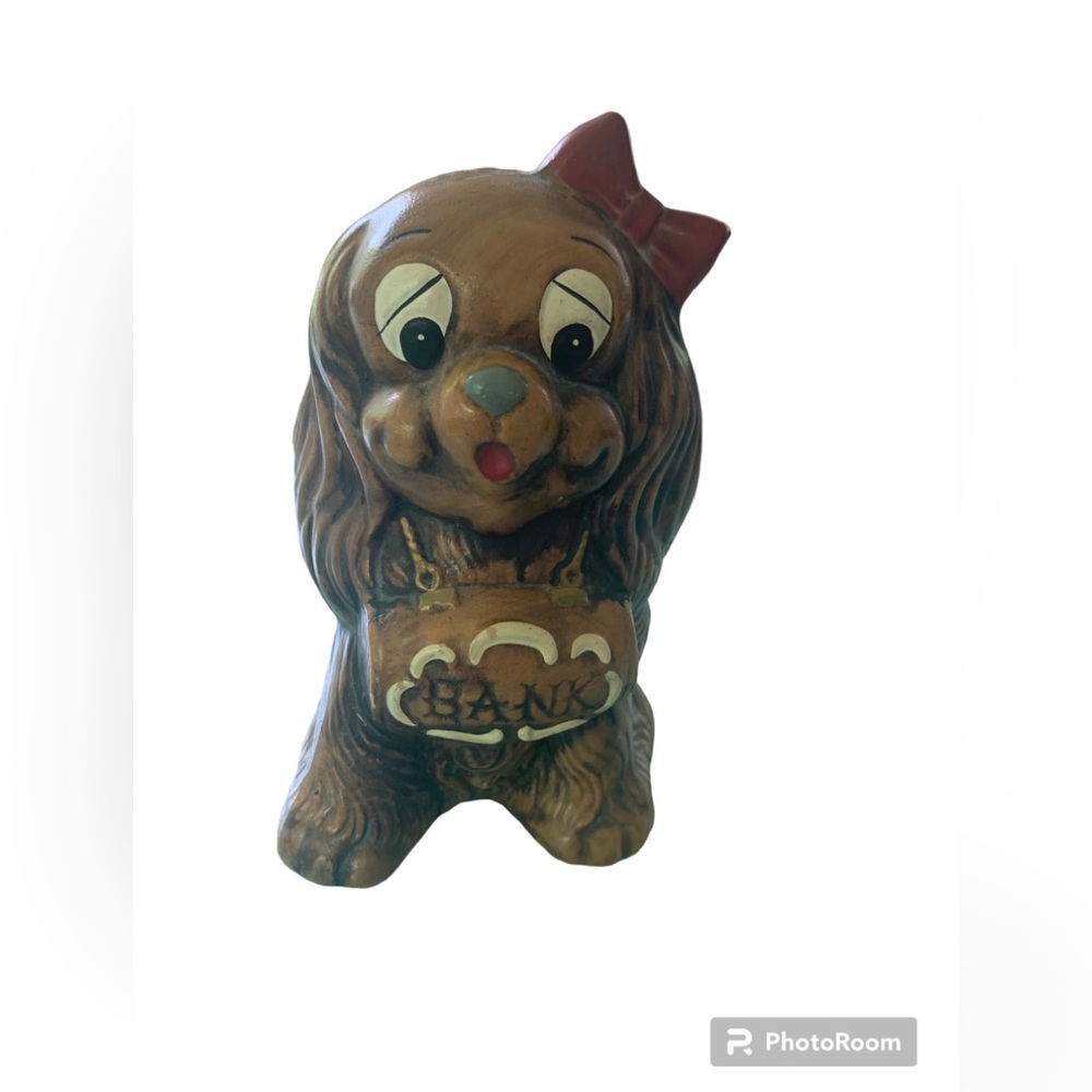 Vintage Treasure Craft Cocker Spaniel Dog Bank Ceramic